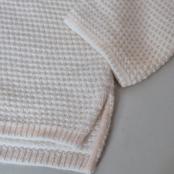 J. Crew Factory Chevron-Stitch Boatneck Sweater in Pink Ivory - Size XL - Picture 6 of 12